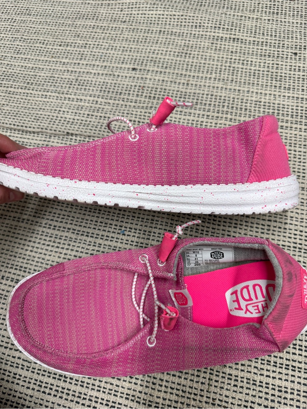 HEY DUDE Women's Wendy Sport Mesh Shoes Size 10 in Bright Pink - Picture 9 of 9
